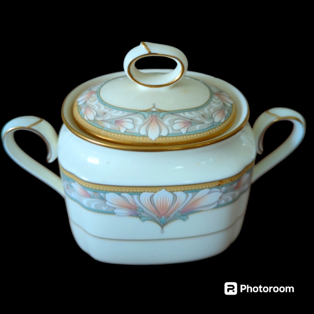 Noritake BARRYMORE China 9737 Covered Sugar Bowl Creamer Set - Picture 3 of 6